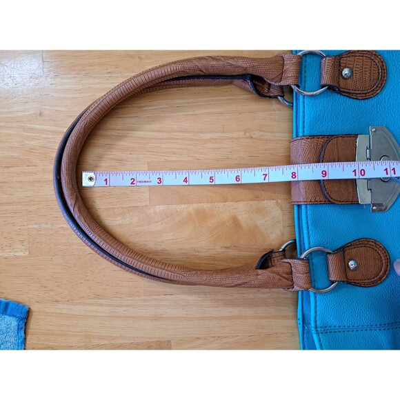 Apt 9 Turquoise Janet Tote Bag 13" X 12.25" Roomy Double Handles - Picture 5 of 12